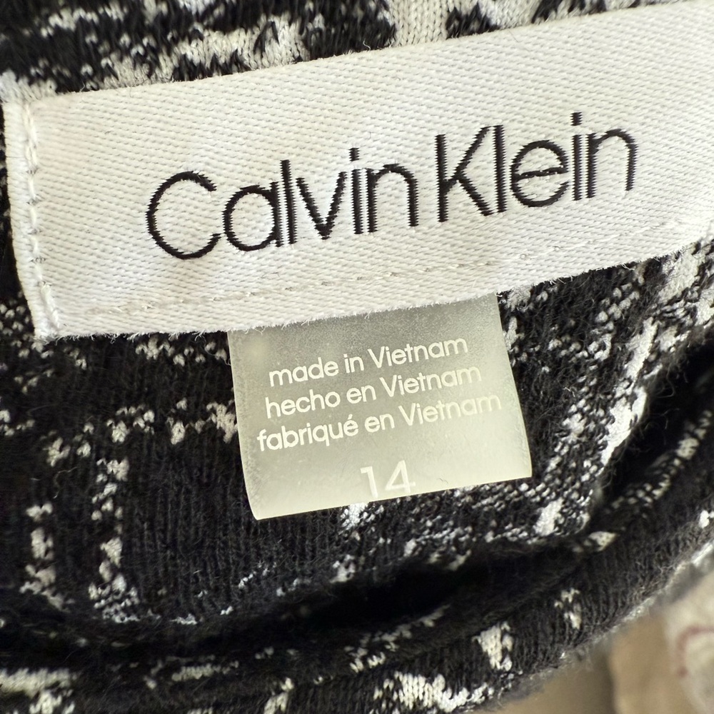 Calvin Klein black and white checkered midi dress - Picture 5 of 6